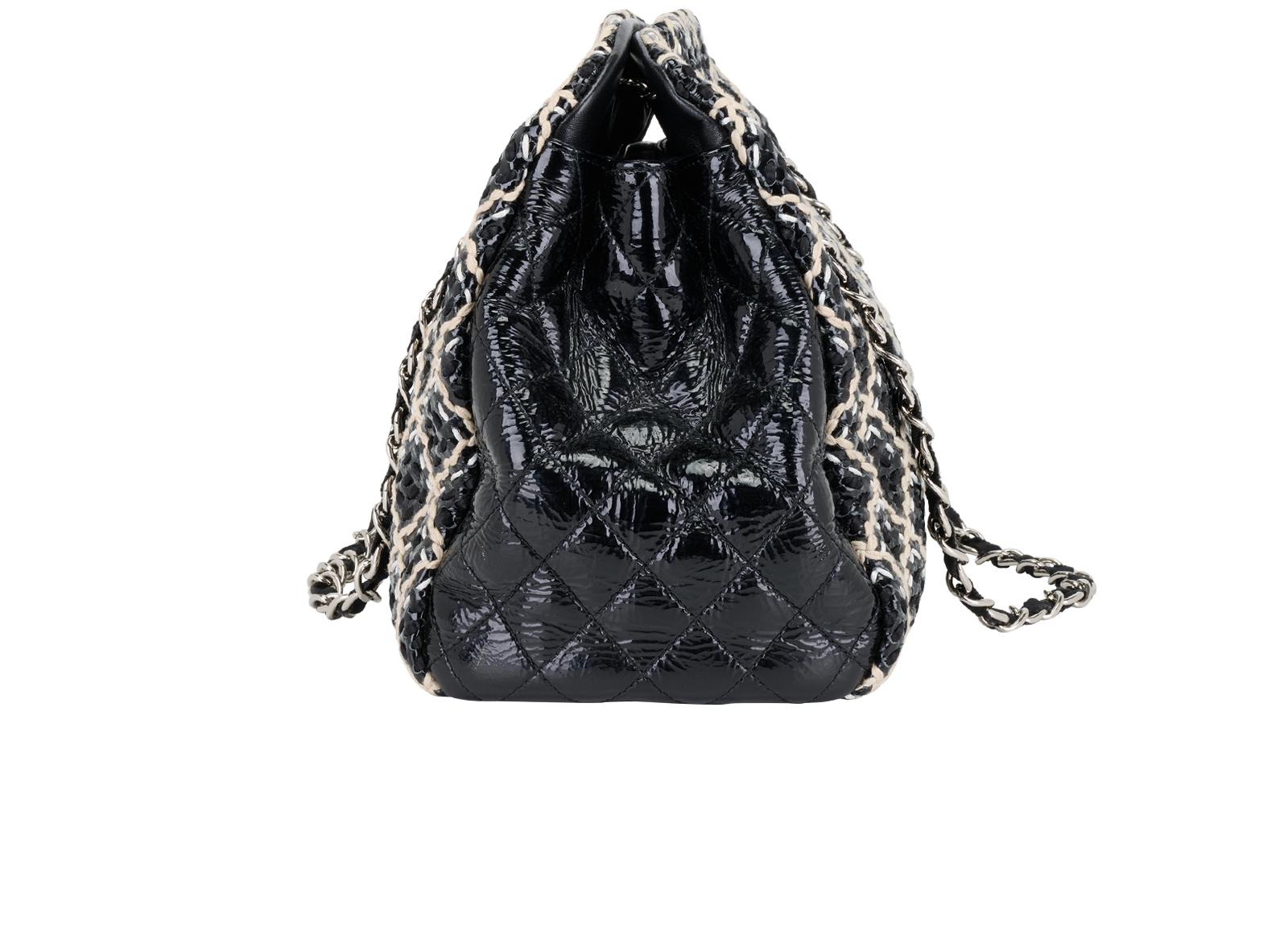 Just Mademoiselle Bowling Bag, &pound;1,900, Handbags, Black, Patent Leather, Bottom view